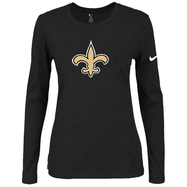 Nike New Orleans Saints Womens Of The City Long Sleeve Tri-Blend T-Shirt - Black