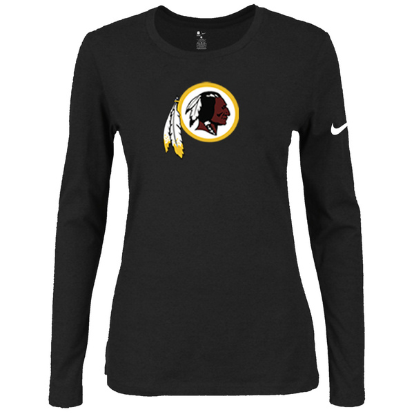 Nike Washington Redskins  Womens Of The City Long Sleeve Tri-Blend T-Shirt - Black