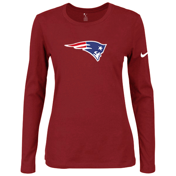 Nike New England Patriots Womens Of The City Long Sleeve Tri-Blend T-Shirt - Red