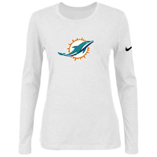 Nike Miami Dolphins Womens Of The City Long Sleeve Tri-Blend T-Shirt - White
