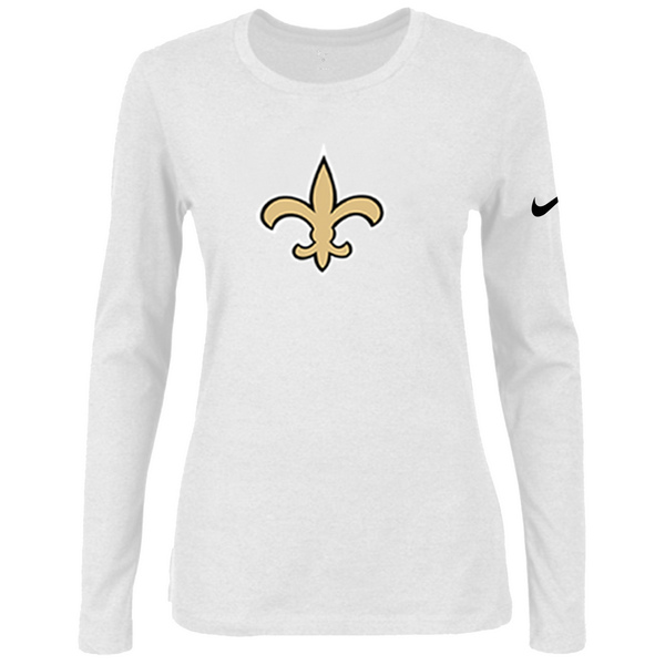 Nike New Orleans Saints Womens Of The City Long Sleeve Tri-Blend T-Shirt - White
