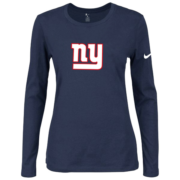 Nike New York Giants Womens Of The City Long Sleeve Tri-Blend T-Shirt - D.Blue