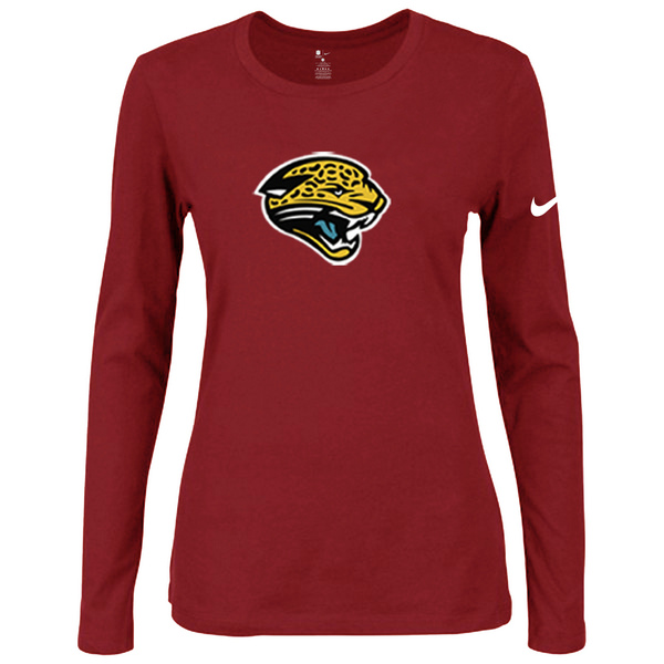 Nike Jacksonville Jaguars  Womens Of The City Long Sleeve Tri-Blend T-Shirt - Red