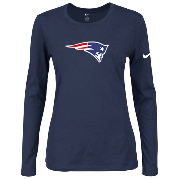 Nike New England Patriots Womens Of The City Long Sleeve Tri-Blend T-Shirt - D.Blue