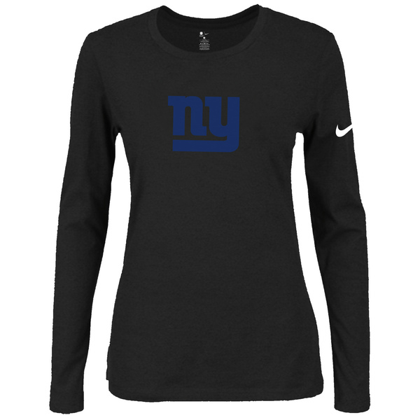 Nike New York Giants Womens Of The City Long Sleeve Tri-Blend T-Shirt - Black 2