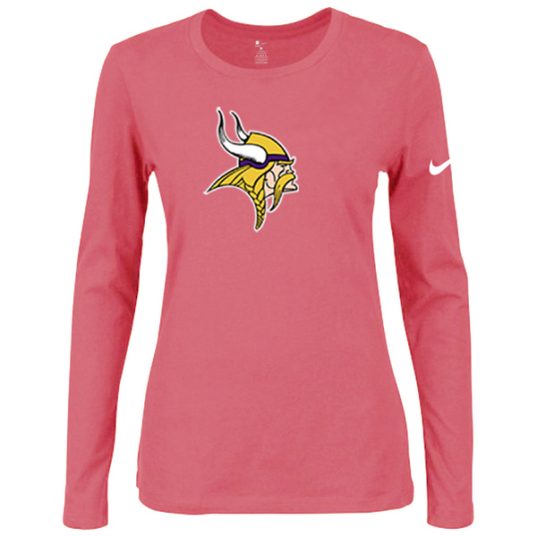 Nike Minnesota Vikings Womens Of The City Long Sleeve Tri-Blend T-Shirt - Pink