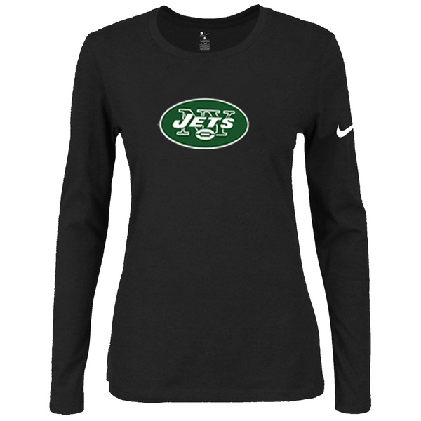 Nike New York Jets Womens Of The City Long Sleeve Tri-Blend T-Shirt - Black
