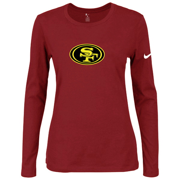 Nike San Francisco 49ers Womens Of The City Long Sleeve Tri-Blend T-Shirt - Red 2