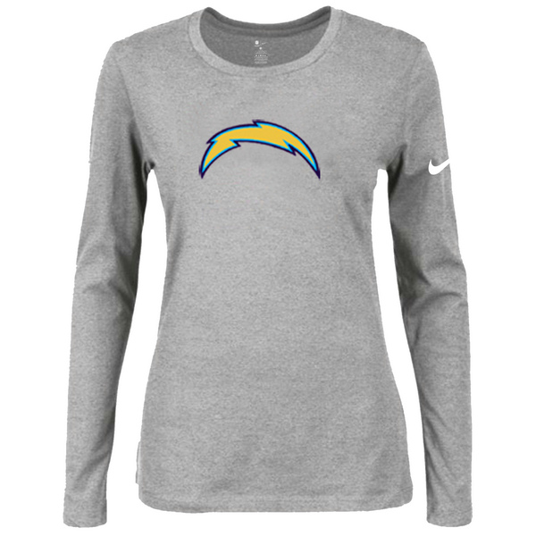 Nike San Diego Charger Womens Of The City Long Sleeve Tri-Blend T-Shirt - L.Grey