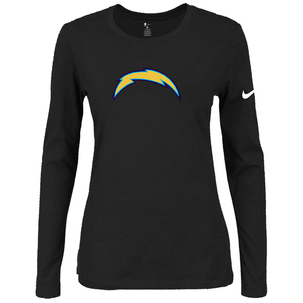 Nike San Diego Charger Womens Of The City Long Sleeve Tri-Blend T-Shirt - Black