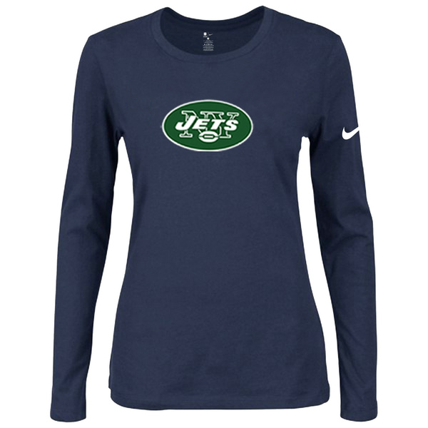 Nike New York Jets Womens Of The City Long Sleeve Tri-Blend T-Shirt - D.Blue