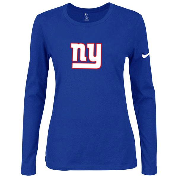 Nike New York Giants Womens Of The City Long Sleeve Tri-Blend T-Shirt - Blue