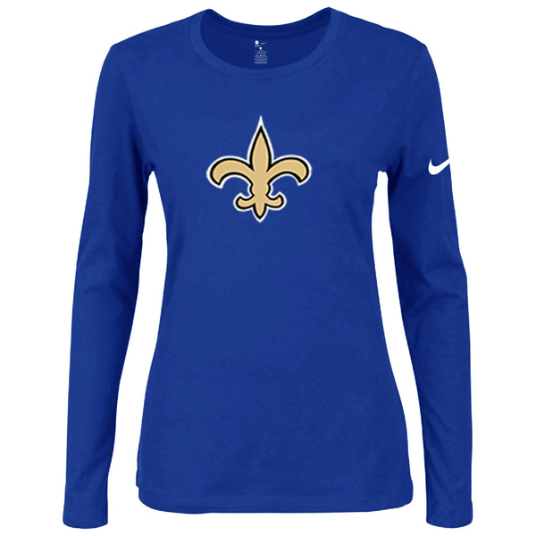 Nike New Orleans Saints Womens Of The City Long Sleeve Tri-Blend T-Shirt - Blue