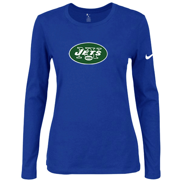 Nike New York Jets Womens Of The City Long Sleeve Tri-Blend T-Shirt - Blue
