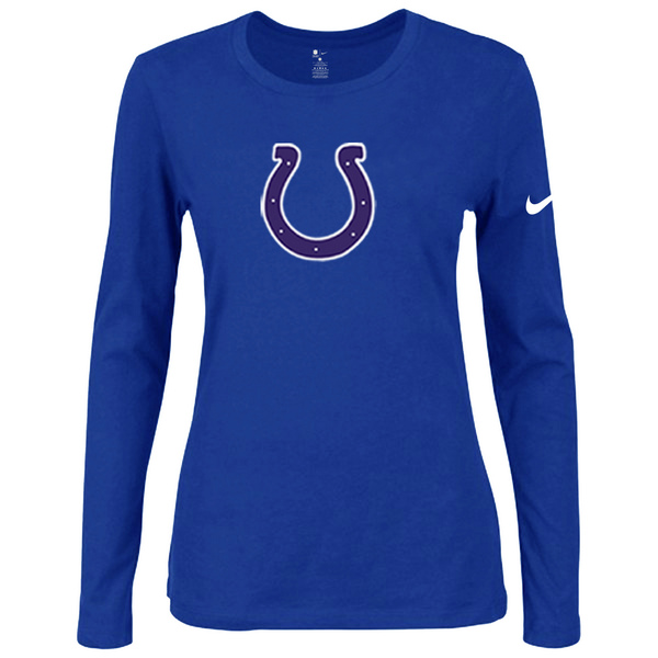 Nike Indianapolis Colts Womens Of The City Long Sleeve Tri-Blend T-Shirt - Blue 2