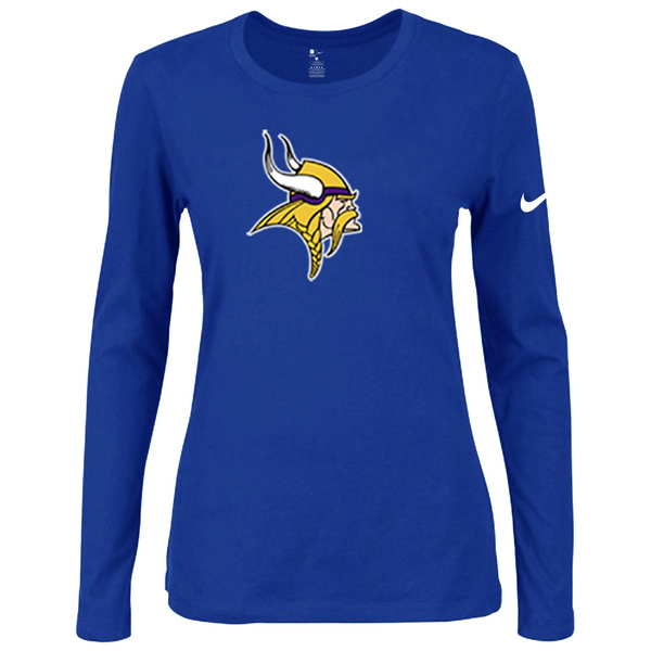 Nike Minnesota Vikings Womens Of The City Long Sleeve Tri-Blend T-Shirt - Blue