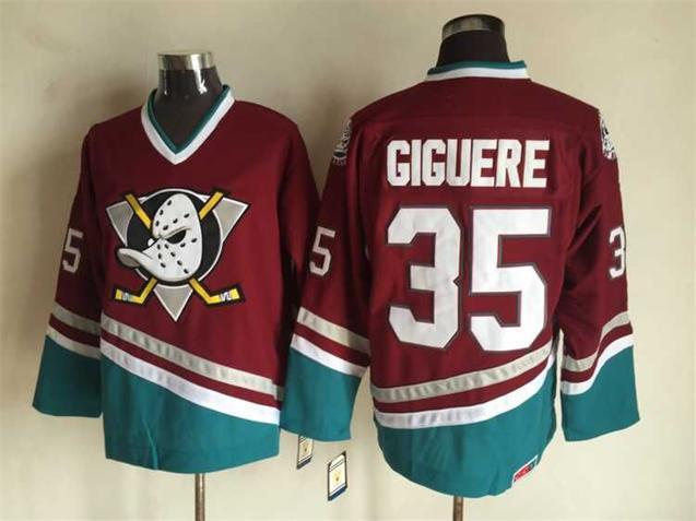 NHL Anaheim Ducks #35 Giguere Red Jersey