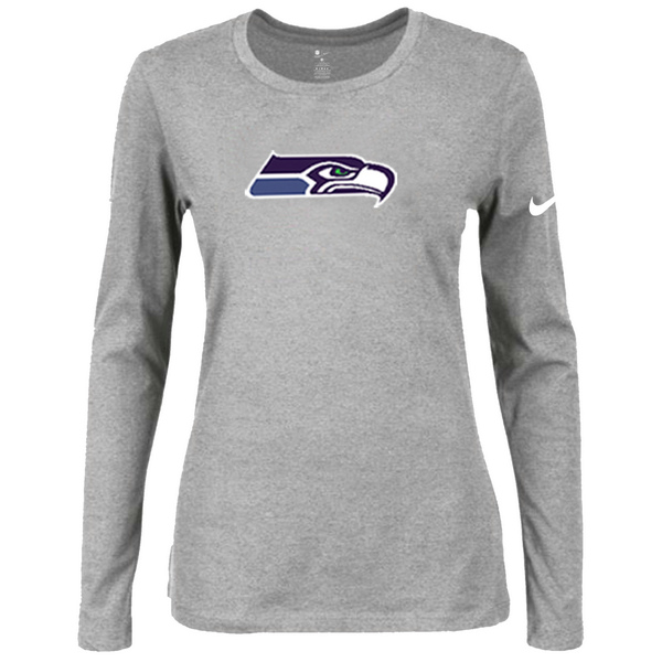 Nike Seattle Seahawks Womens Of The City Long Sleeve Tri-Blend T-Shirt - L.Grey