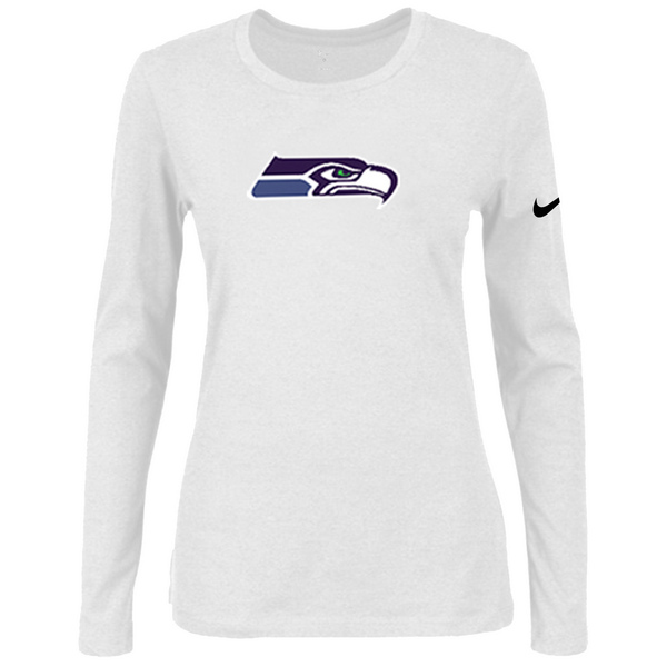 Nike Seattle Seahawks Womens Of The City Long Sleeve Tri-Blend T-Shirt - White