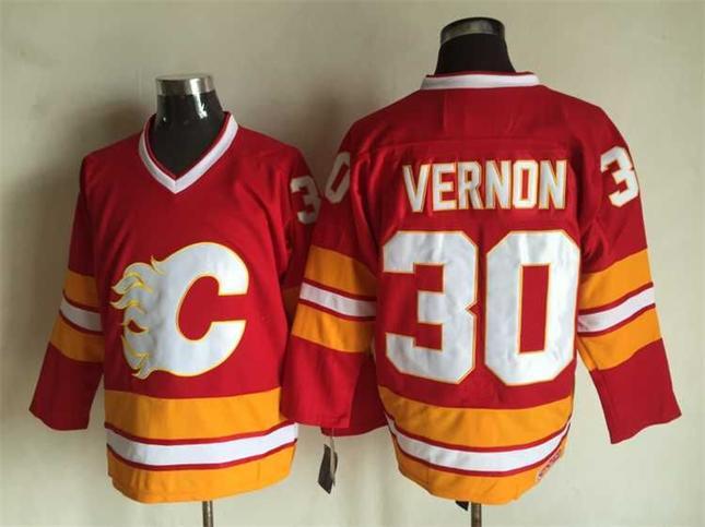 NHL Calgary Flames #30 Vernon Red Jersey