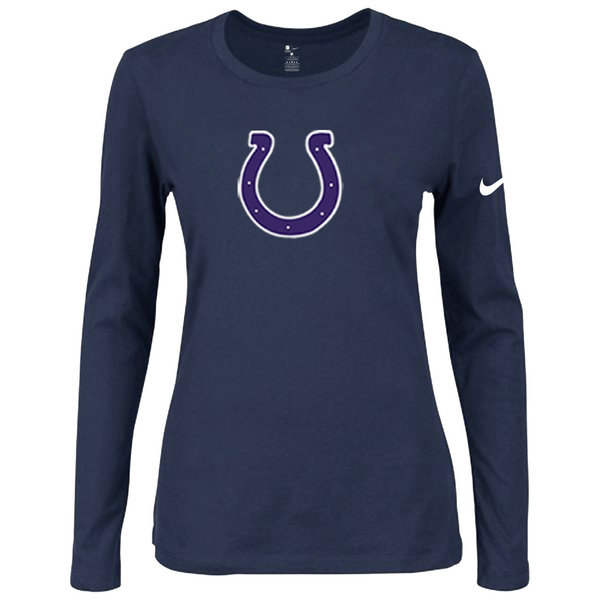 Nike Indianapolis Colts Womens Of The City Long Sleeve Tri-Blend T-Shirt - D.Blue 2