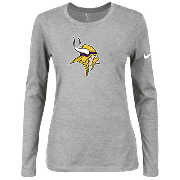 Nike Minnesota Vikings Womens Of The City Long Sleeve Tri-Blend T-Shirt - L.Grey