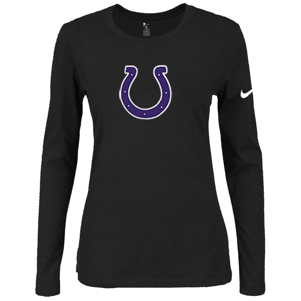 Nike Indianapolis Colts Womens Of The City Long Sleeve Tri-Blend T-Shirt - Black 2