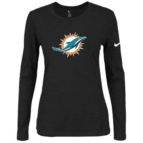 Nike Miami Dolphins Womens Of The City Long Sleeve Tri-Blend T-Shirt - Black