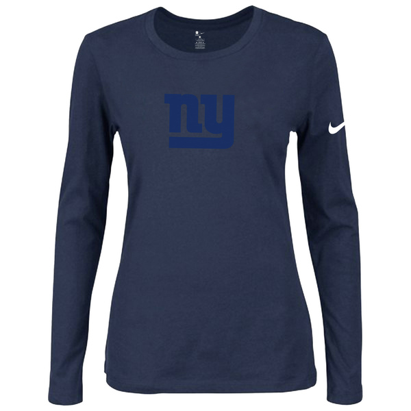 Nike New York Giants Womens Of The City Long Sleeve Tri-Blend T-Shirt - D.Blue 2