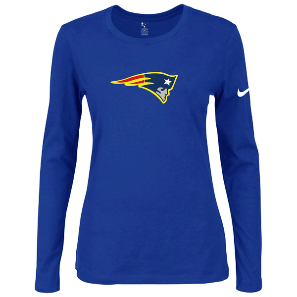 Nike New England Patriots Womens Of The City Long Sleeve Tri-Blend T-Shirt - Blue 2