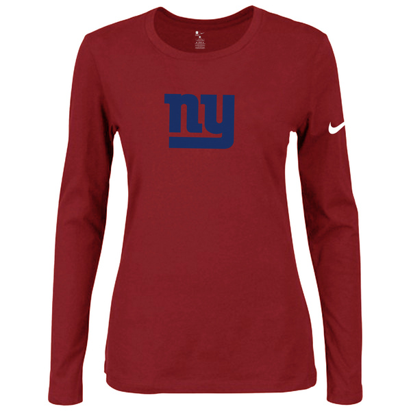 Nike New York Giants Womens Of The City Long Sleeve Tri-Blend T-Shirt - Red 2