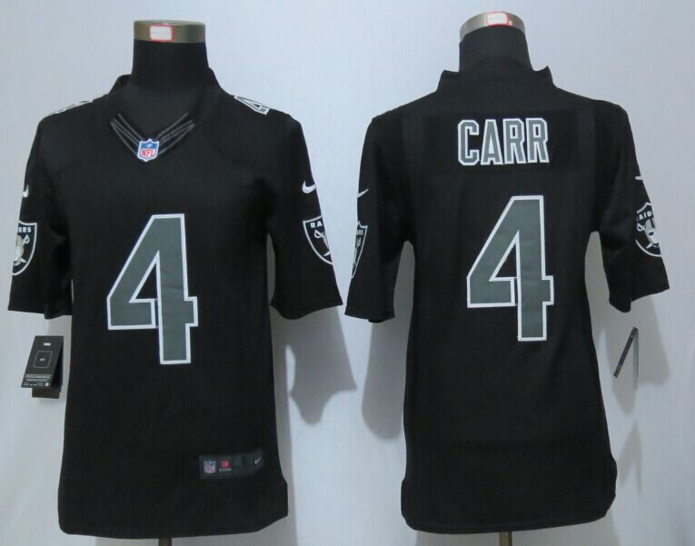 New Nike Oakland Raiders  4 Carr Impact Limited Black Jerseys