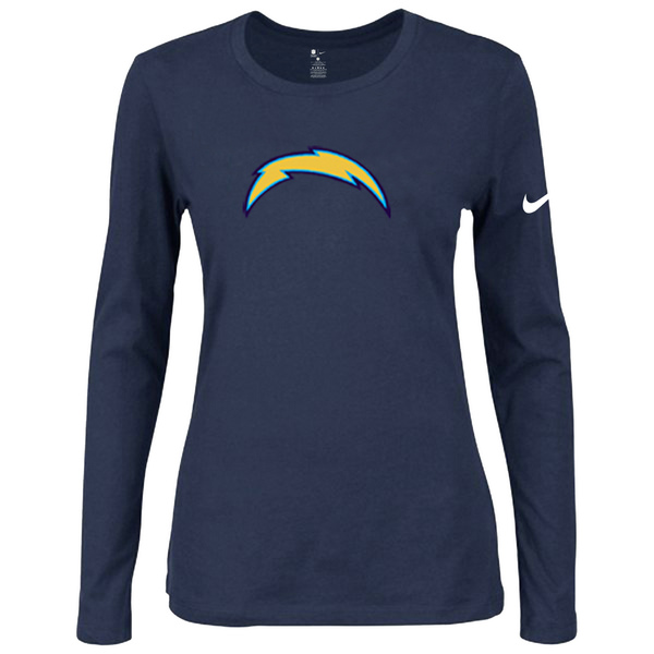Nike San Diego Charger Womens Of The City Long Sleeve Tri-Blend T-Shirt - D.Blue