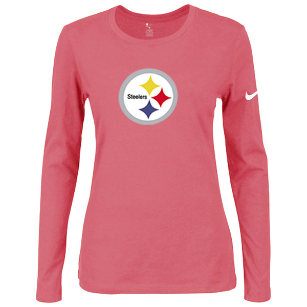 Nike Pittsburgh Steelers Womens Of The City Long Sleeve Tri-Blend T-Shirt - Pink