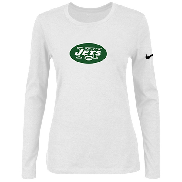 Nike New York Jets Womens Of The City Long Sleeve Tri-Blend T-Shirt - White