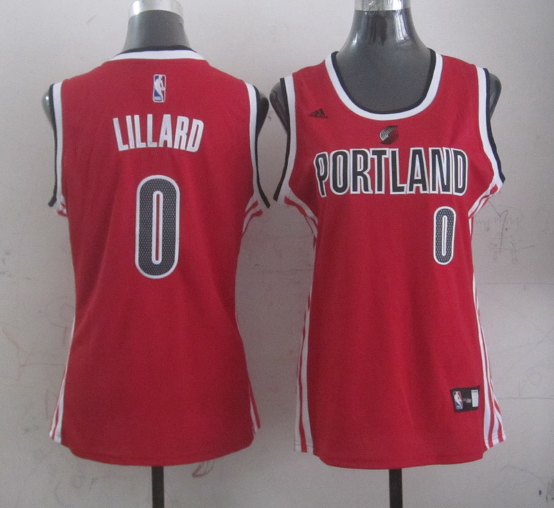 NBA Portland Trail Blazers #0 Lillard Red Women Jersey