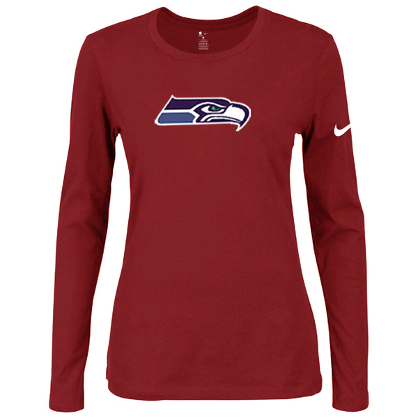 Nike Seattle Seahawks Womens Of The City Long Sleeve Tri-Blend T-Shirt - Red