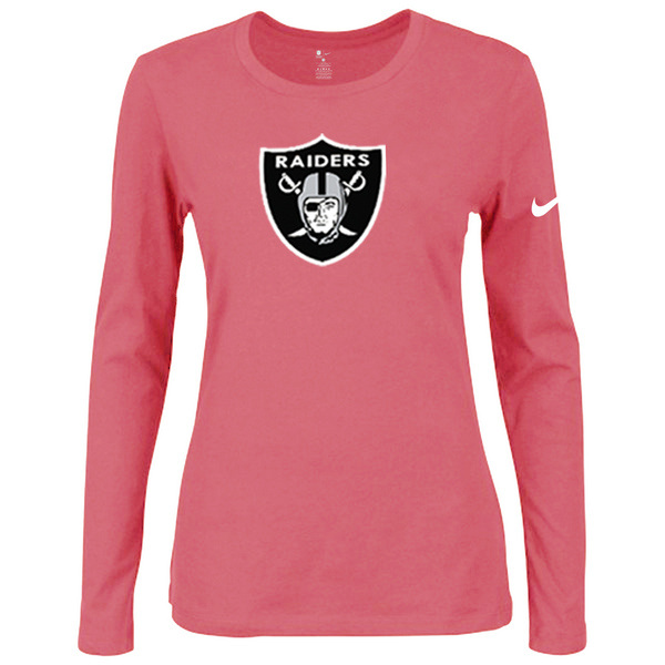 Nike Oakland Raiders Womens Of The City Long Sleeve Tri-Blend T-Shirt - Pink