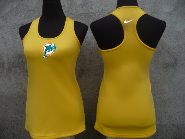 NFL Miami Dolphins Women Yellow Color Tank Top
