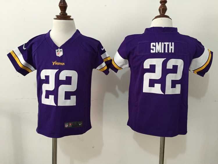 Nike Minnessota Vikings #22 Smith Purple Kids Jersey 2-5T