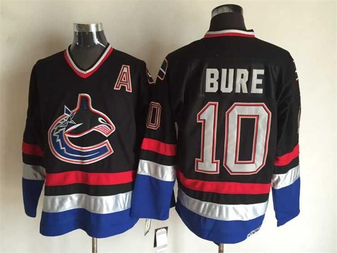 NHL Vancouver Canucks #10 Bure Black Jersey with A Patch