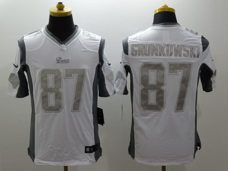 Nike New England Patriots #87 Gronkowski Platinum Limited Jersey