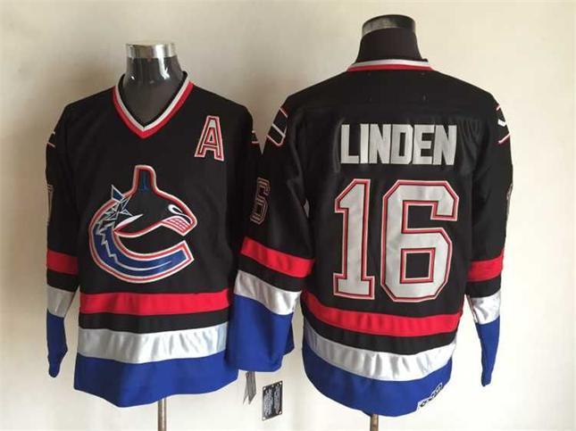 NHL Vancouver Canucks #16 Linden Black Jersey with A Patch
