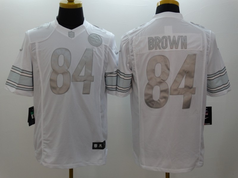 Nike Pittsburgh Steelers 84# Brown Platinum White Mens NFL Limited Jerseys 