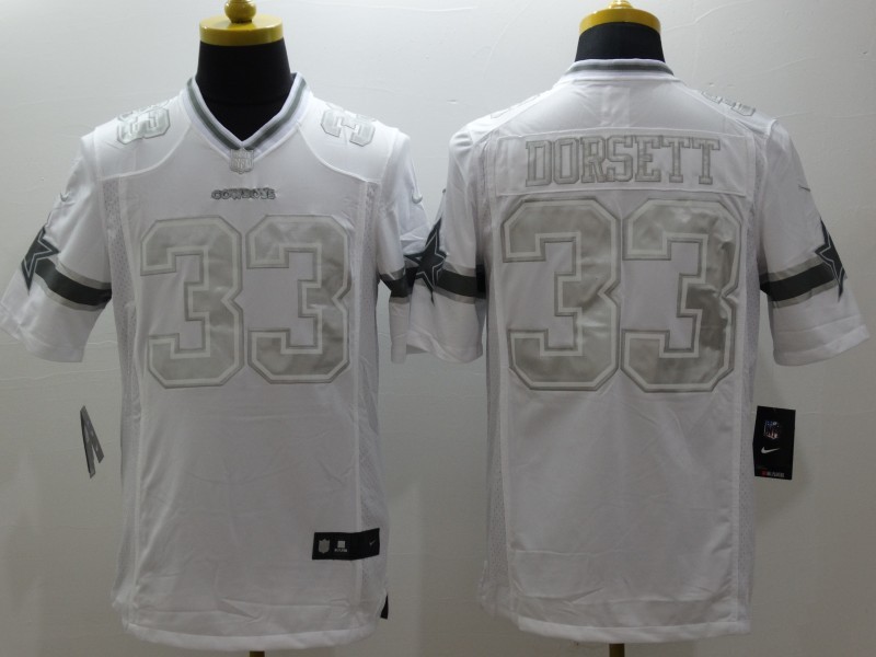 Nike Dallas Cowboys #33 Dorsett Platinum Limited Jersey