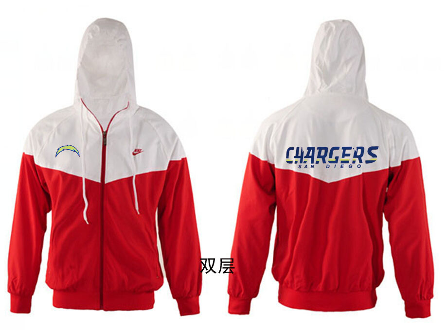 NFL San Diego Chargers White Red Jacket