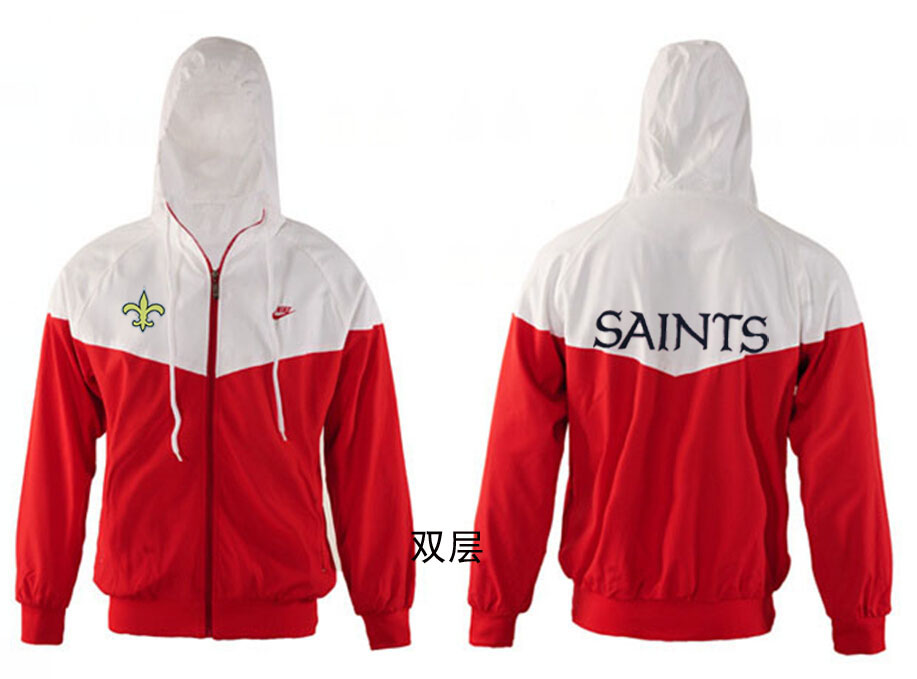 NFL New Orleans Saints White Red Jacket