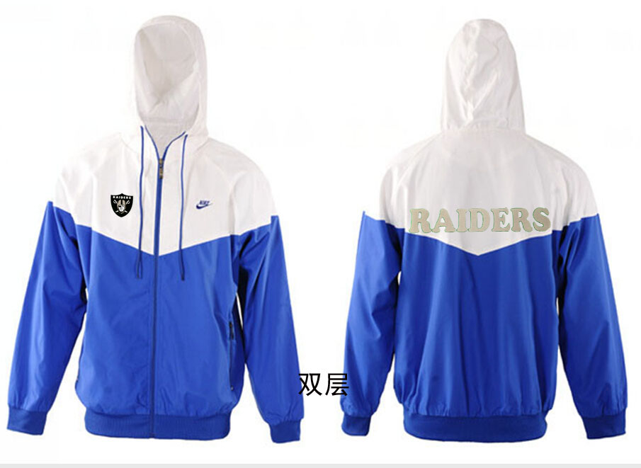 NFL Oakland Raiders White Blue Jacket