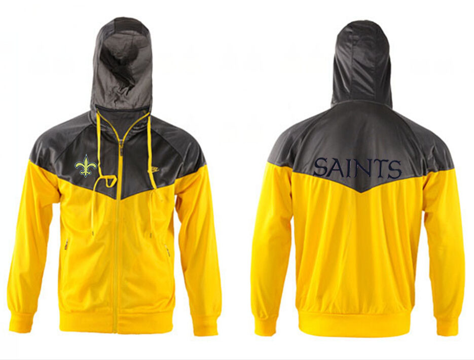 NFL New Orleans Saints Grey Yellow Jacket