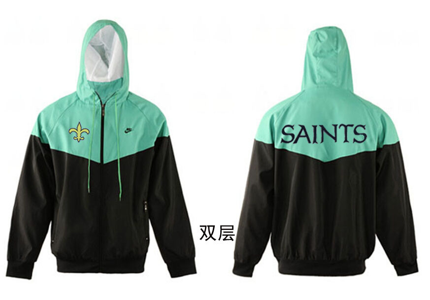 NFL New Orleans Saints Green Black Jacket